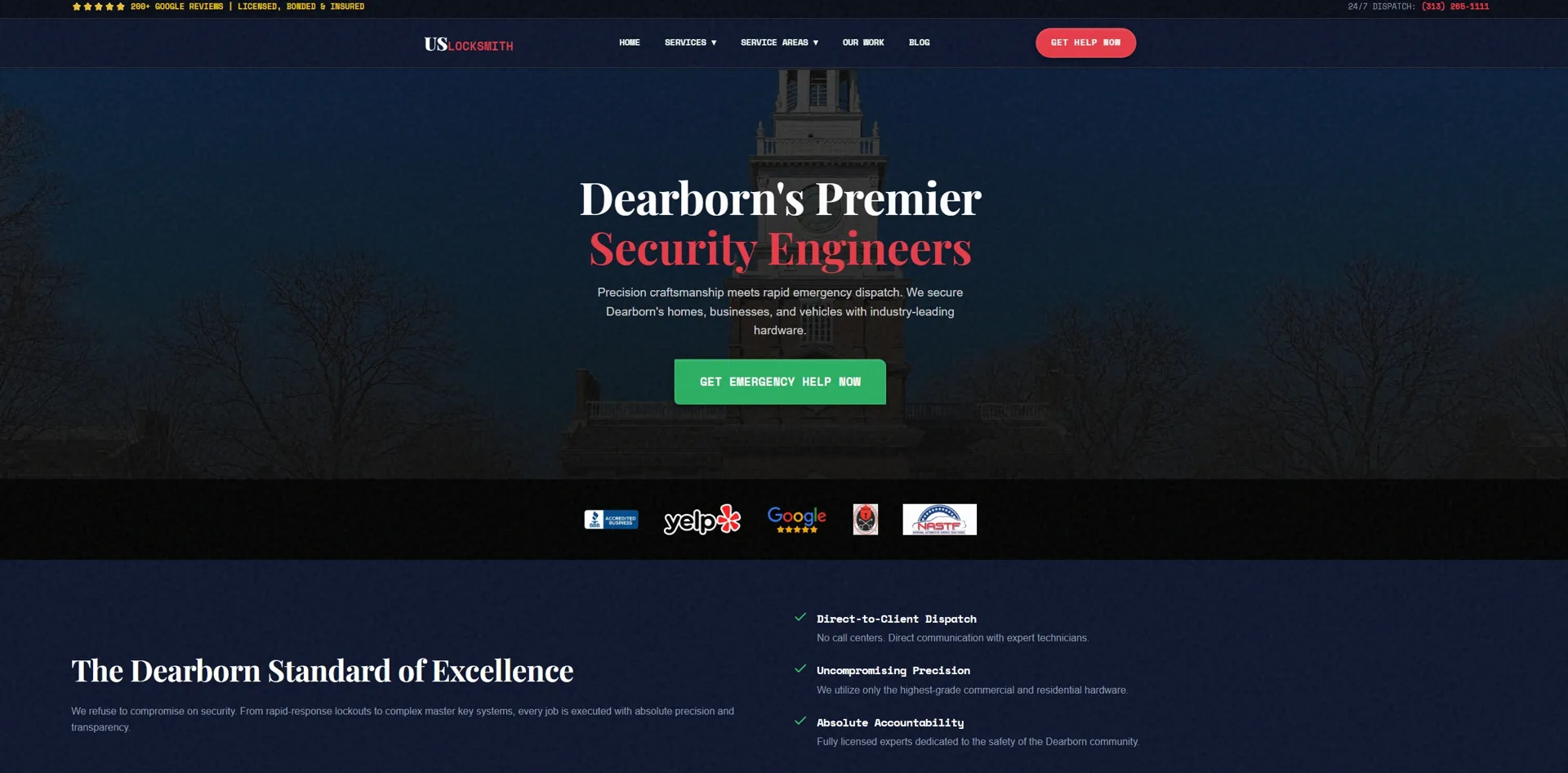 US Locksmith — professional entry solutions website